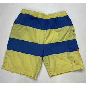 Polo Ralph Lauren Colorblock Swim Board Shorts Trunks Men Large Blue Yellow Pony